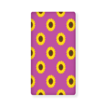 Magenta Pink Sunflower Pattern Print Baby Crib Sheet