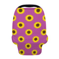 Magenta Pink Sunflower Pattern Print Baby Seat Cover