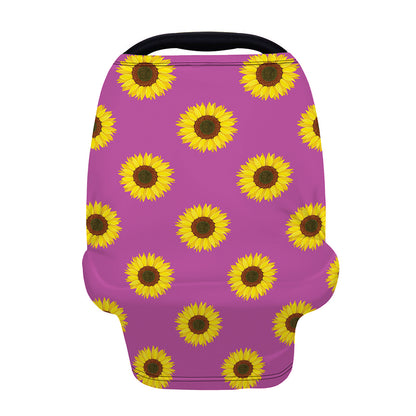 Magenta Pink Sunflower Pattern Print Baby Seat Cover