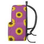 Magenta Pink Sunflower Pattern Print Backpack