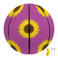 Magenta Pink Sunflower Pattern Print Basketball