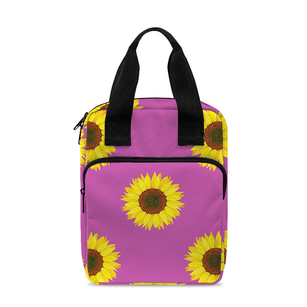 Magenta Pink Sunflower Pattern Print Bible Tote Bag