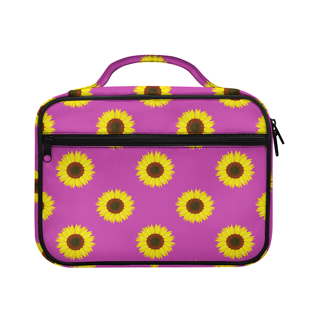 Magenta Pink Sunflower Pattern Print Briefcase Bible Bag
