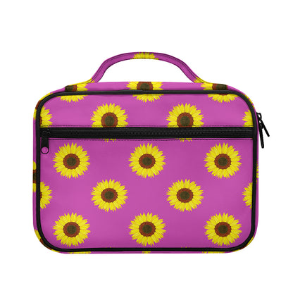 Magenta Pink Sunflower Pattern Print Briefcase Bible Bag