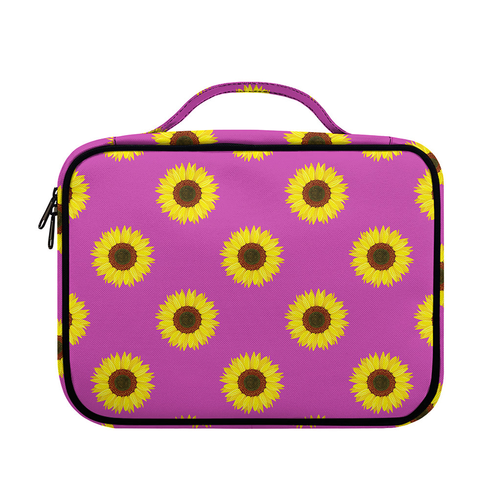 Magenta Pink Sunflower Pattern Print Briefcase Bible Bag
