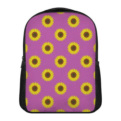Magenta Pink Sunflower Pattern Print Casual Backpack