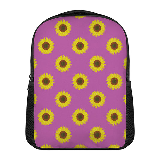 Magenta Pink Sunflower Pattern Print Casual Backpack