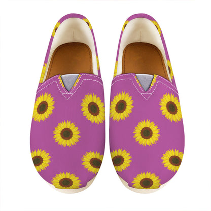 Magenta Pink Sunflower Pattern Print Casual Shoes