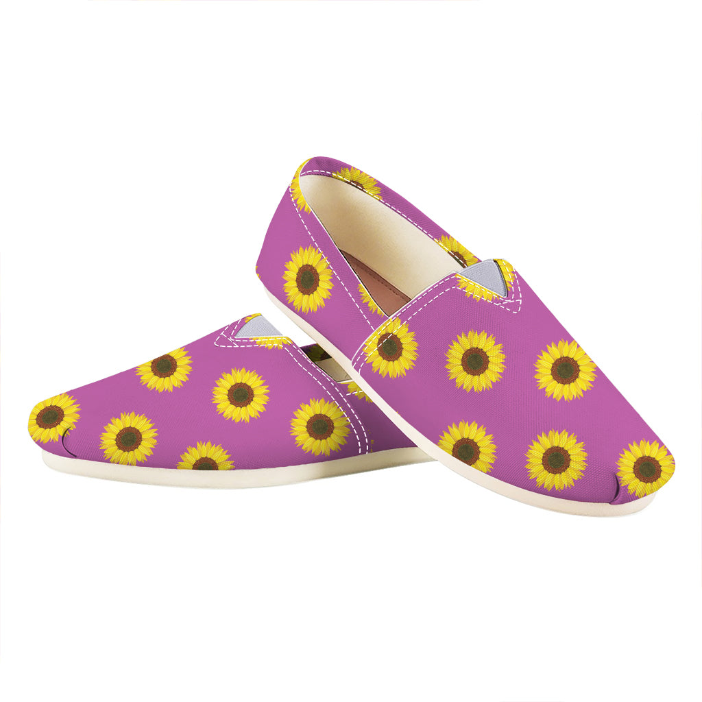 Magenta Pink Sunflower Pattern Print Casual Shoes