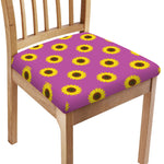 Magenta Pink Sunflower Pattern Print Chair Cushion Cover