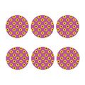Magenta Pink Sunflower Pattern Print Coaster Set