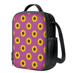 Magenta Pink Sunflower Pattern Print Crossbody Lunch Bag