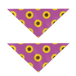 Magenta Pink Sunflower Pattern Print Dog Bandana