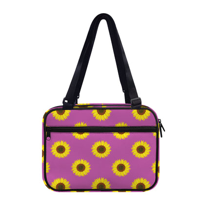 Magenta Pink Sunflower Pattern Print Double Strap Bible Bag