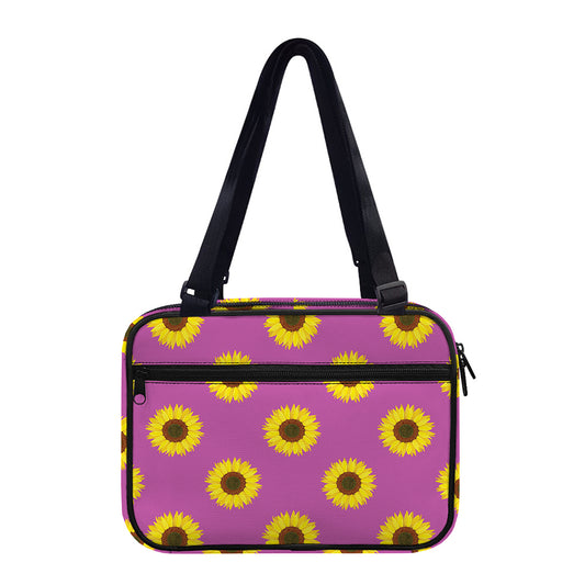 Magenta Pink Sunflower Pattern Print Double Strap Bible Bag