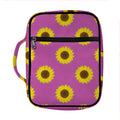 Magenta Pink Sunflower Pattern Print Front Pocket Bible Bag