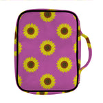 Magenta Pink Sunflower Pattern Print Front Pocket Bible Bag