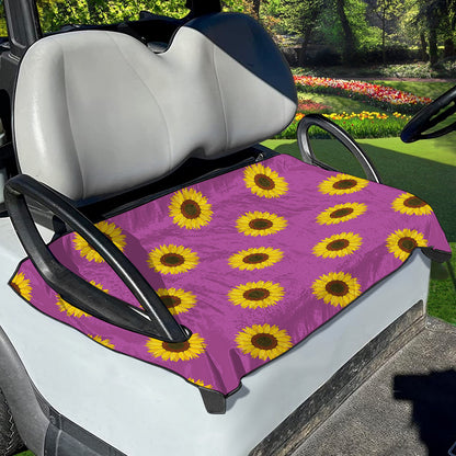 Magenta Pink Sunflower Pattern Print Golf Cart Seat Cover