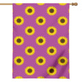 Magenta Pink Sunflower Pattern Print House Flag