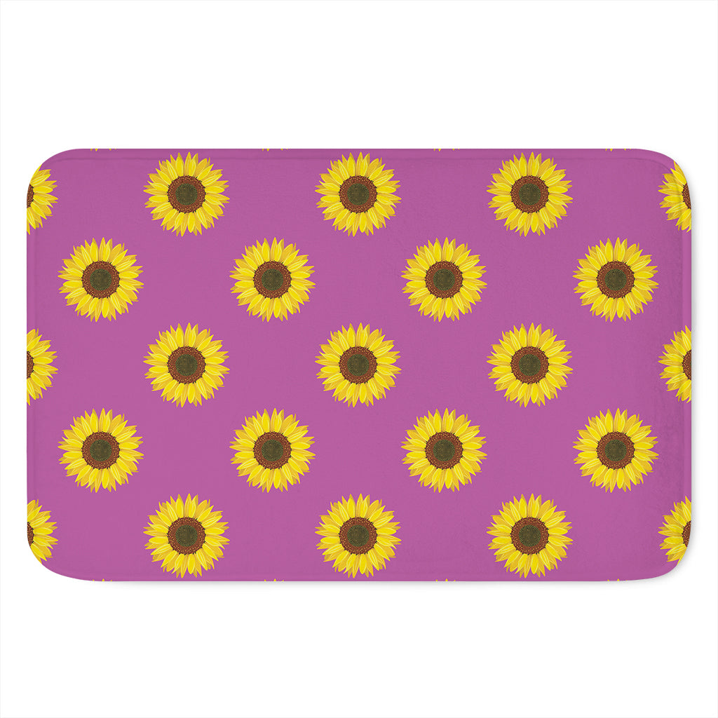 Magenta Pink Sunflower Pattern Print Indoor Door Mat