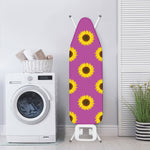 Magenta Pink Sunflower Pattern Print Ironing Board Cover