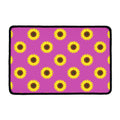 Magenta Pink Sunflower Pattern Print Kitchen Mat