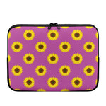 Magenta Pink Sunflower Pattern Print Laptop Sleeve