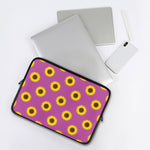 Magenta Pink Sunflower Pattern Print Laptop Sleeve