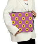 Magenta Pink Sunflower Pattern Print Laptop Sleeve