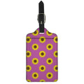 Magenta Pink Sunflower Pattern Print Luggage Tag
