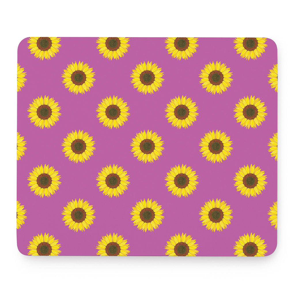 Magenta Pink Sunflower Pattern Print Mouse Pad