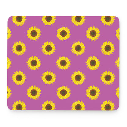 Magenta Pink Sunflower Pattern Print Mouse Pad