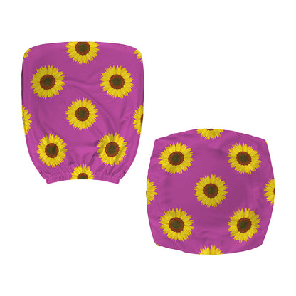 Magenta Pink Sunflower Pattern Print Office Chair Cover