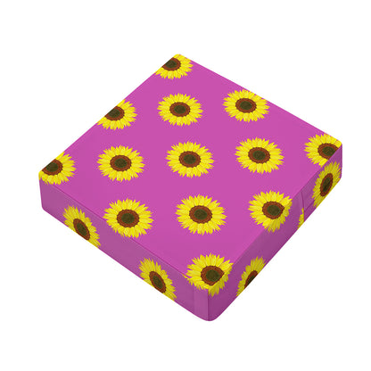 Magenta Pink Sunflower Pattern Print Outdoor Seat Cushion Cover