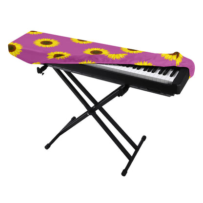 Magenta Pink Sunflower Pattern Print Piano Keyboard Cover