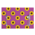 Magenta Pink Sunflower Pattern Print Placemat