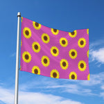 Magenta Pink Sunflower Pattern Print Polyester Flag