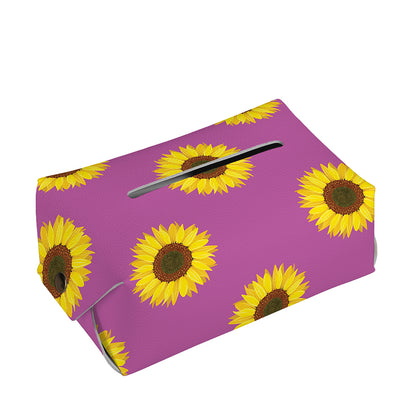 Magenta Pink Sunflower Pattern Print Rectangle Tissue Box Cover