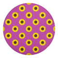 Magenta Pink Sunflower Pattern Print Round Blanket
