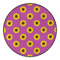 Magenta Pink Sunflower Pattern Print Round Floor Mat