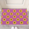 Magenta Pink Sunflower Pattern Print Rubber Doormat