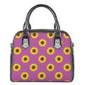 Magenta Pink Sunflower Pattern Print Shoulder Handbag