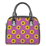 Magenta Pink Sunflower Pattern Print Shoulder Handbag