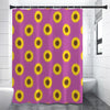 Magenta Pink Sunflower Pattern Print Shower Curtain