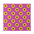 Magenta Pink Sunflower Pattern Print Silk Bandana