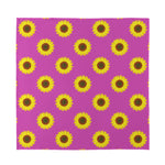 Magenta Pink Sunflower Pattern Print Silk Bandana