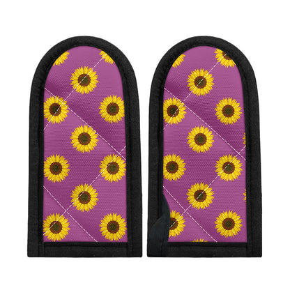 Magenta Pink Sunflower Pattern Print Skillet Handle Cover