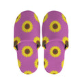 Magenta Pink Sunflower Pattern Print Slippers