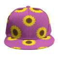 Magenta Pink Sunflower Pattern Print Snapback Cap