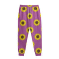 Magenta Pink Sunflower Pattern Print Sweatpants